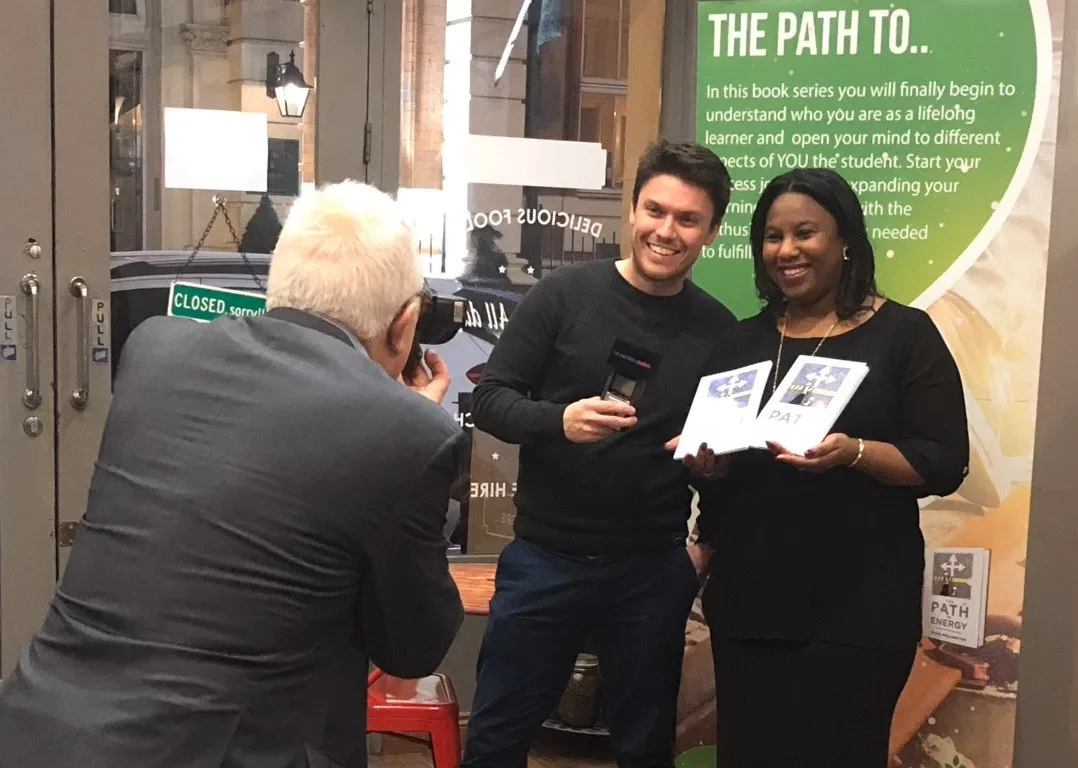 Olive Pellington presenting The Path To book series at a launch event