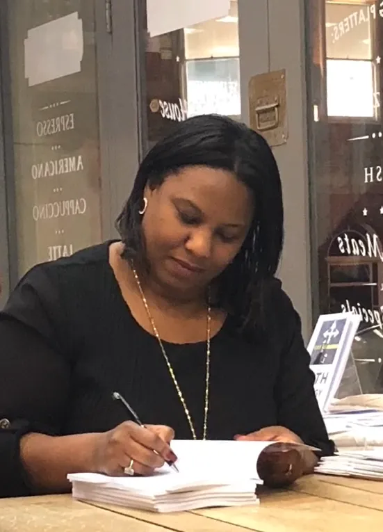 Olive Pellington signing copies of The Path To book series